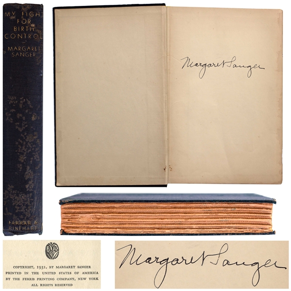 Margaret Sanger Signed Copy of Her Book, My Fight for Birth Control